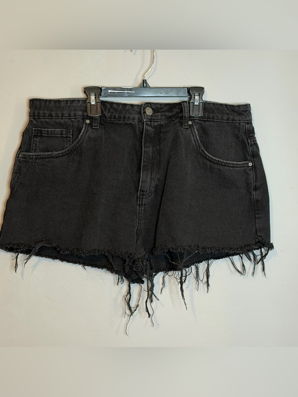 Cotton On Black Distressed Denim Cutoff Shorts